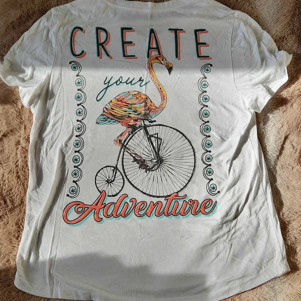 Kim Rodgers White Flamingo Medium Shirt - Picture 3 of 4